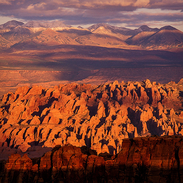 Behind the Rocks, Sunset, Utah - Landscape Photograph