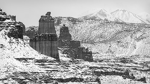 Fisher Towers in Snow, Landscape Photograph by Dean M. Chriss